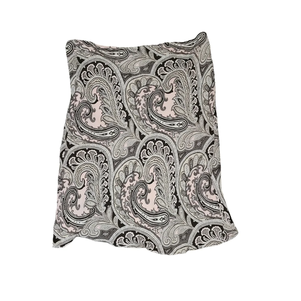 Michael Kors 100% Silk Paisley Midi Skirt Sz 4 Pink Green Brown